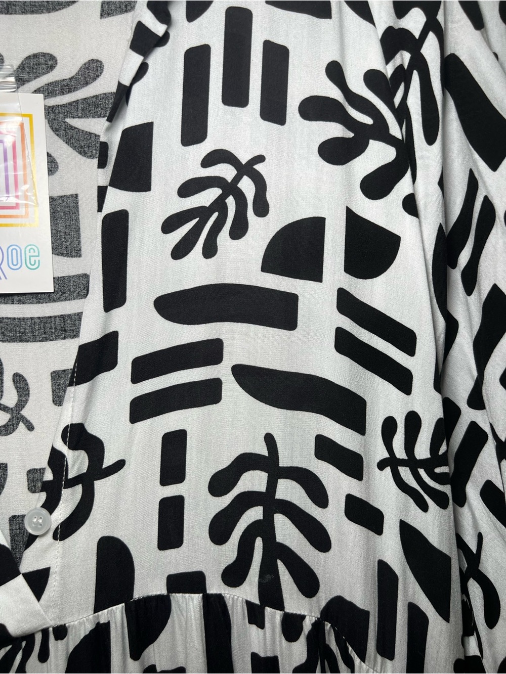 LuLaRoe Helene Black and White Abstract Print Midi Dress - Picture 2 of 4